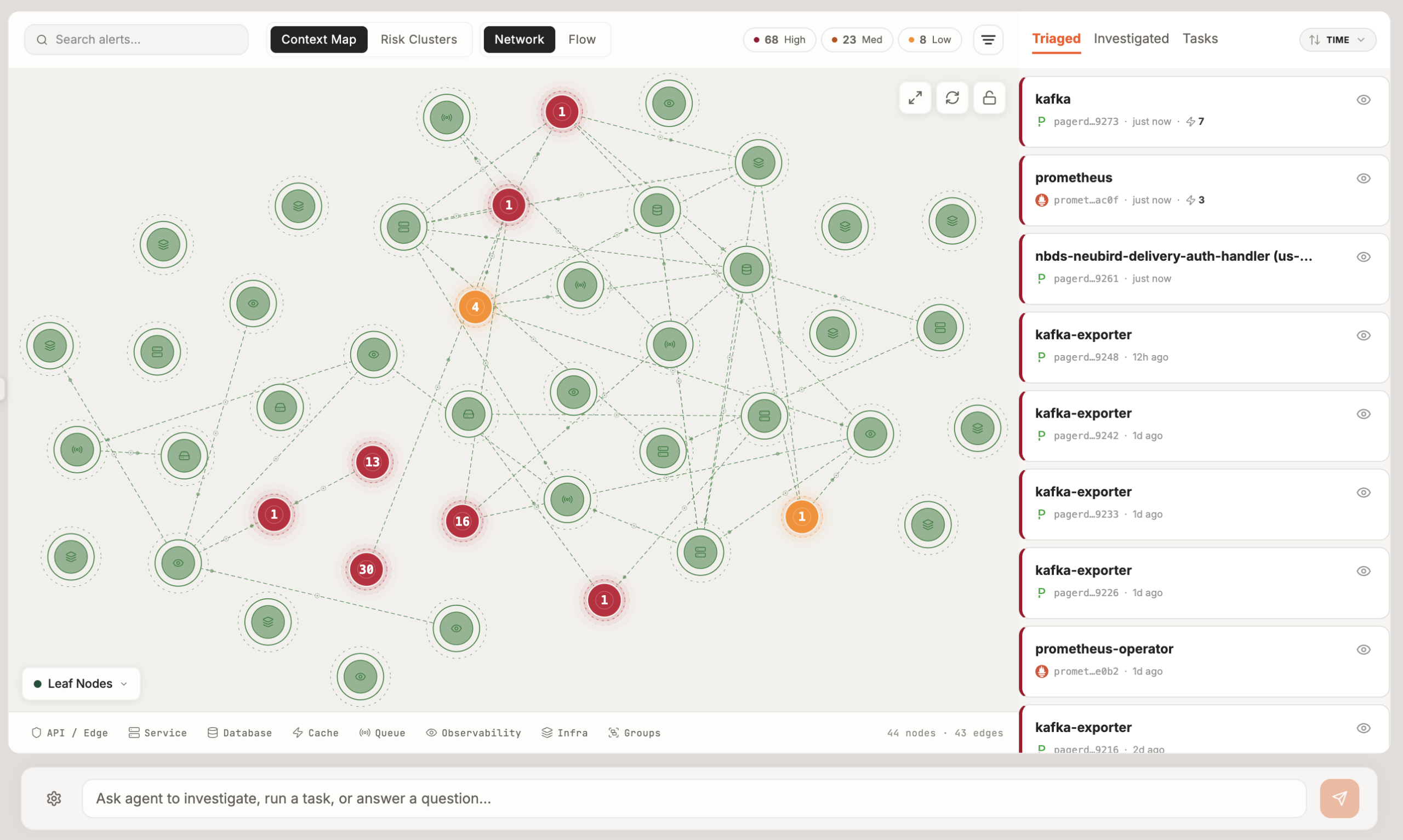 NeuBird AI product interface showing incidents and investigations